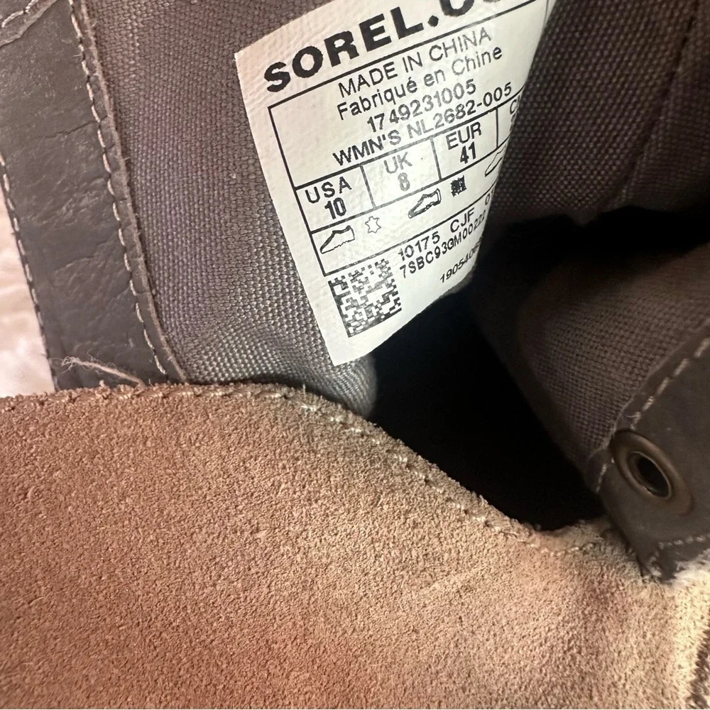 Sorel Farah Waterproof Suede Booties Tan Size 10 Ankle Boots